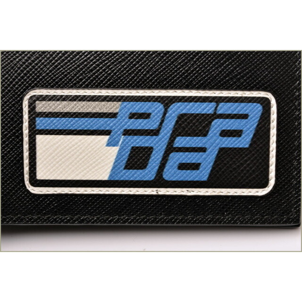 Prada Folding Wallet Patchwork Black Azzurro - image 4